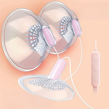 Nipple & Clitoral Toys featuring transparent clitoral pumps and control remote for enhanced stimulation.