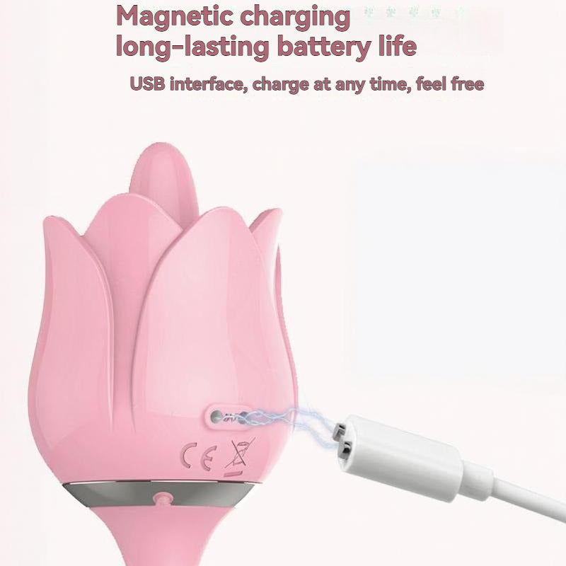 Lotus vibration G-spot jumping egg 12 frequency strong earthquake with tongue licking silicone bend tube precise stimulation suitable for individuals and couples