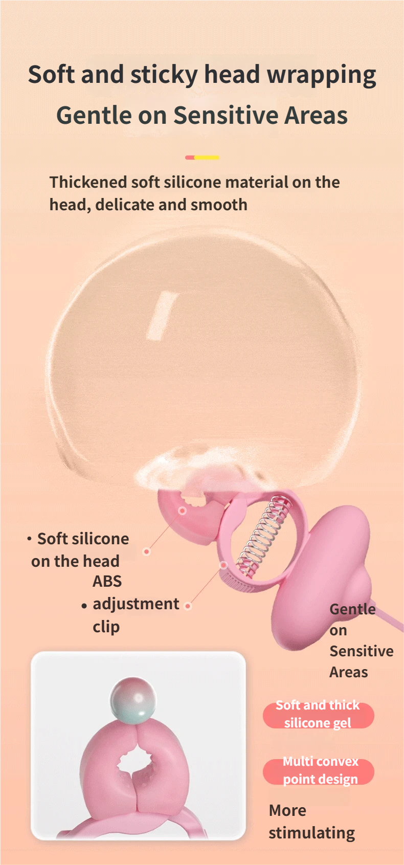 Teasing Kit - Vibrating Nipple Clamps -Multi-convex design Stronger stimulation