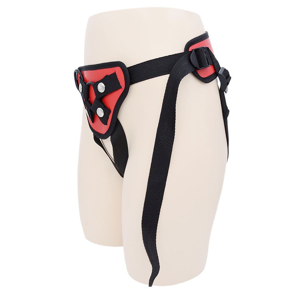 Adjustable lumbar support belt featuring detachable O-rings and adjustable straps for customized support.