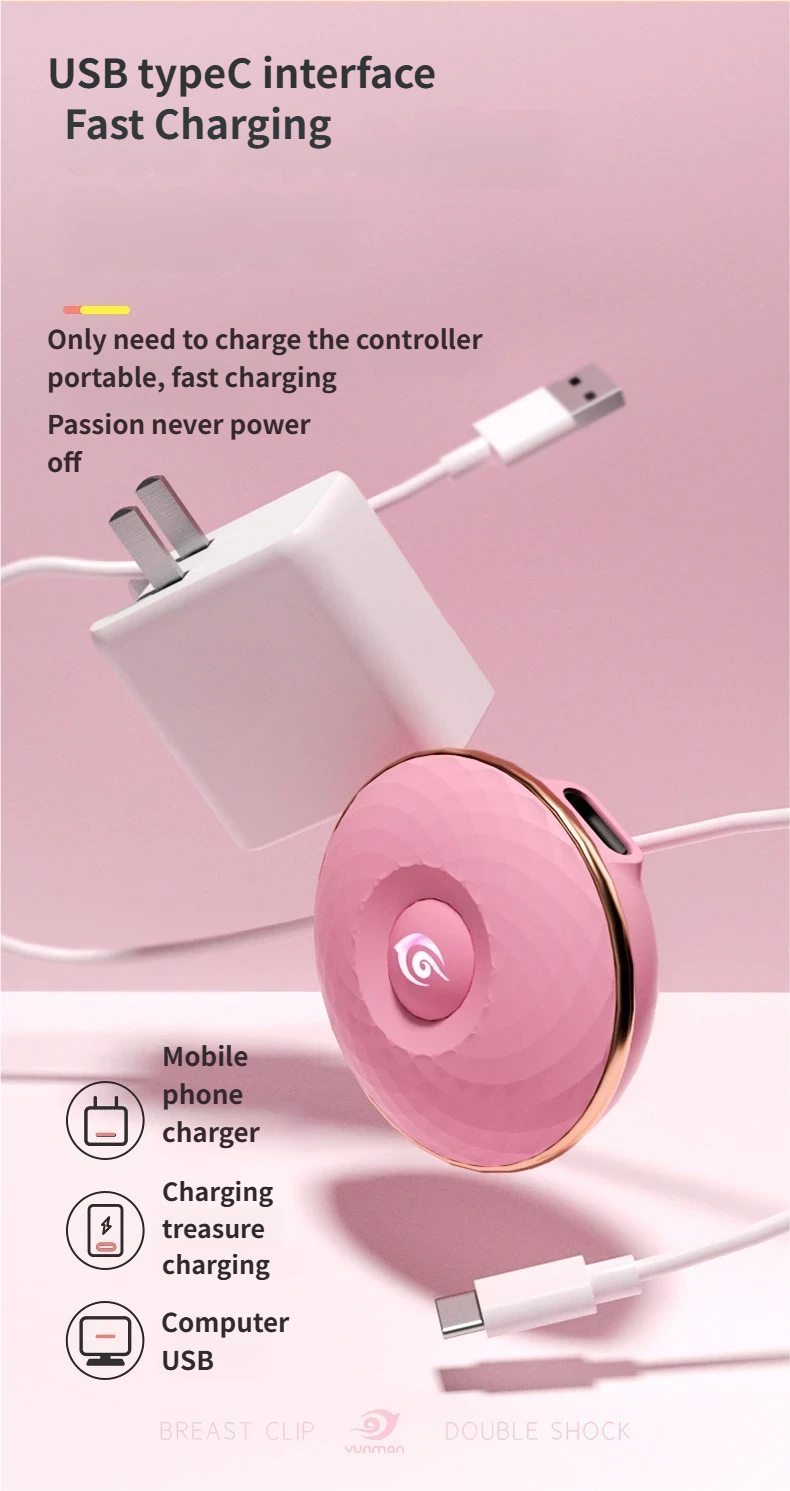 Teasing Kit - Vibrating Nipple Clamps -USB Type-C InterfaceFast charging