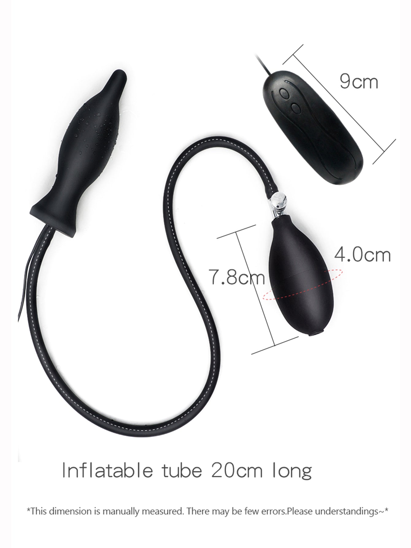 Inflatable anal plug: Anal dilator balloon, remote control