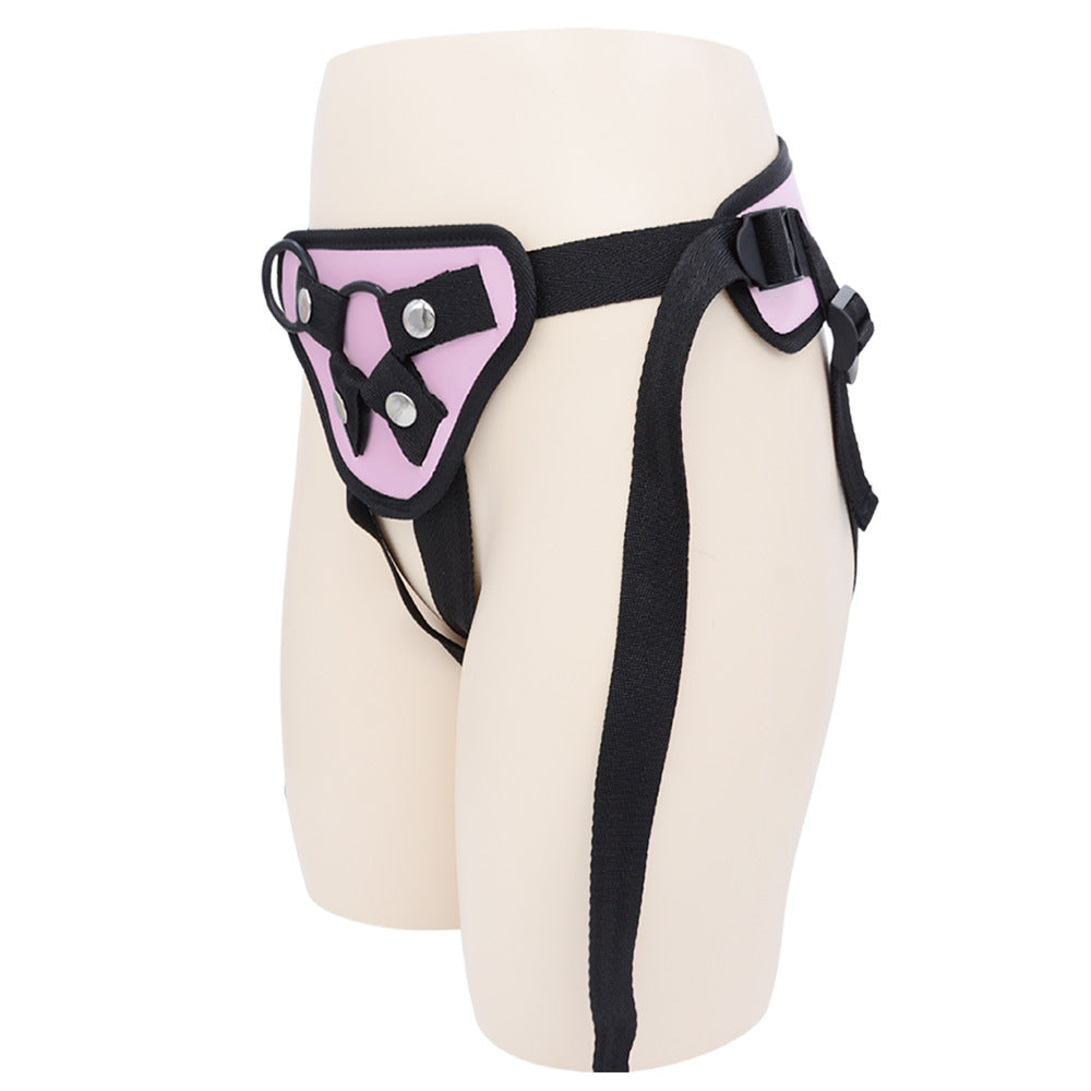 Adjustable lumbar support belt with synthetic leather and detachable O-rings for secure support.