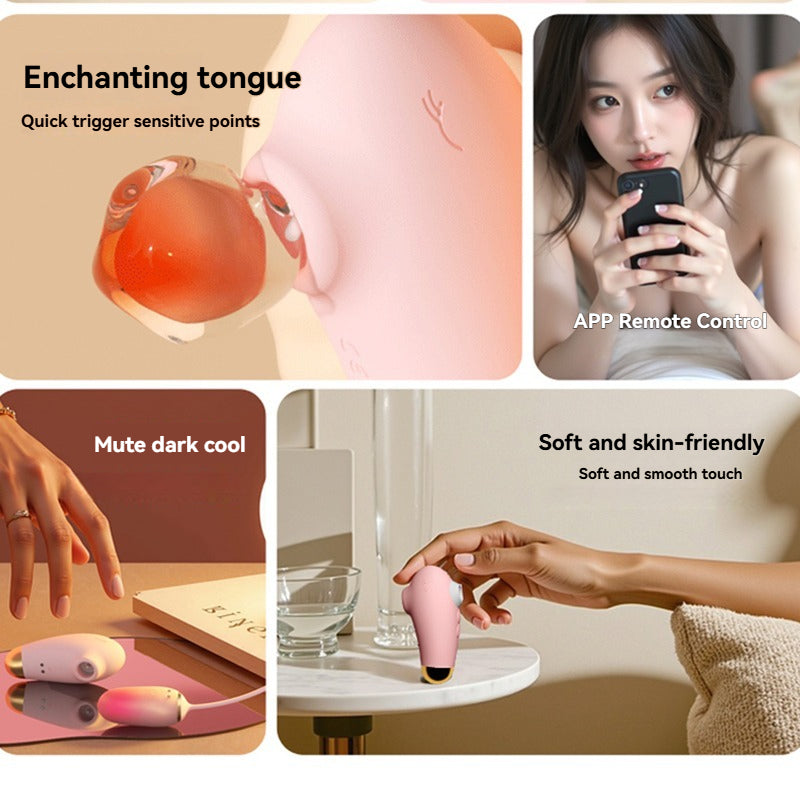 Wearable vibrator: APP remote control, sucking and licking vibration massager