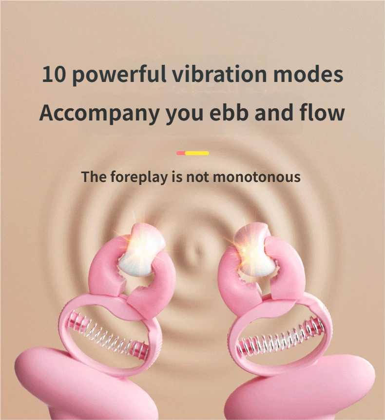 Teasing Kit - Vibrating Nipple Clamps -10 Powerful Vibration Modes for Tailored Stimulation