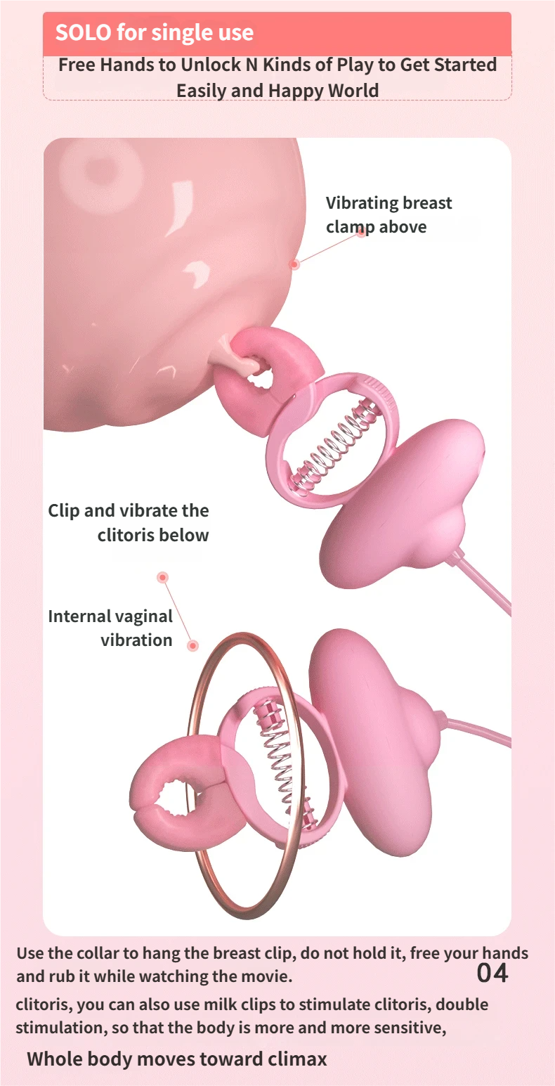 Teasing Kit - Vibrating Nipple Clamps -Free hands to unlock N kinds of play easy entry pleasure world