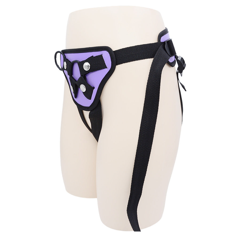 Adjustable lumbar support belt featuring synthetic leather and detachable O-rings for customizable fit.