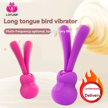 Silicone long-tongued bird-shaped mini AV vibrator, super strong vibrating sex toy, instant orgasm artifact for masturbation
