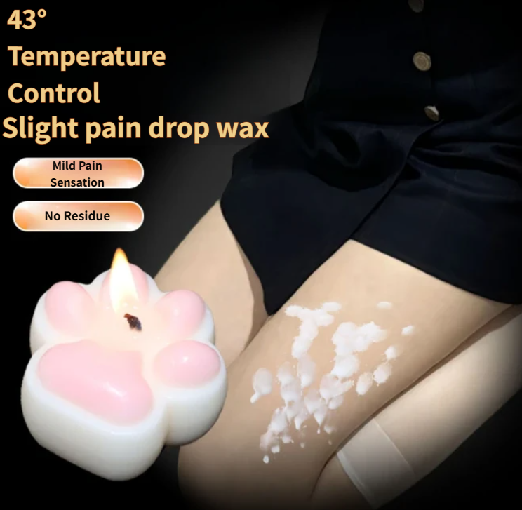 Low Temperature BDSM Cat Claw Candle on skin, demonstrating 43°C temperature control for safe wax play.