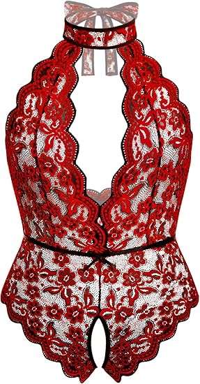 Sexy Plus Size See Through Lingerie-red one