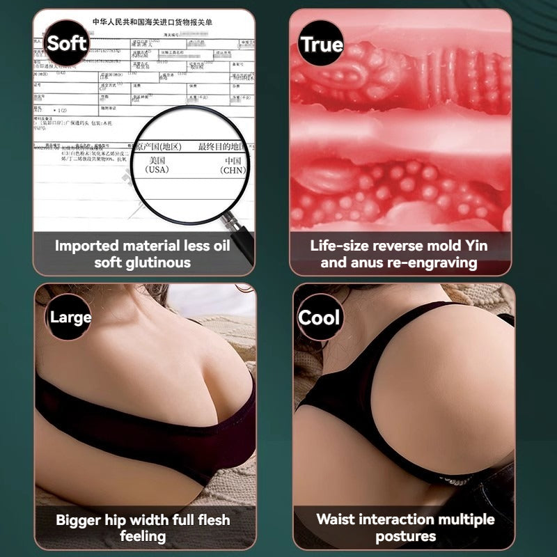 Sex Doll Pocket Pussy for Men：3D Lifelike Soft Butt with Vagina Anal(16.5pound）