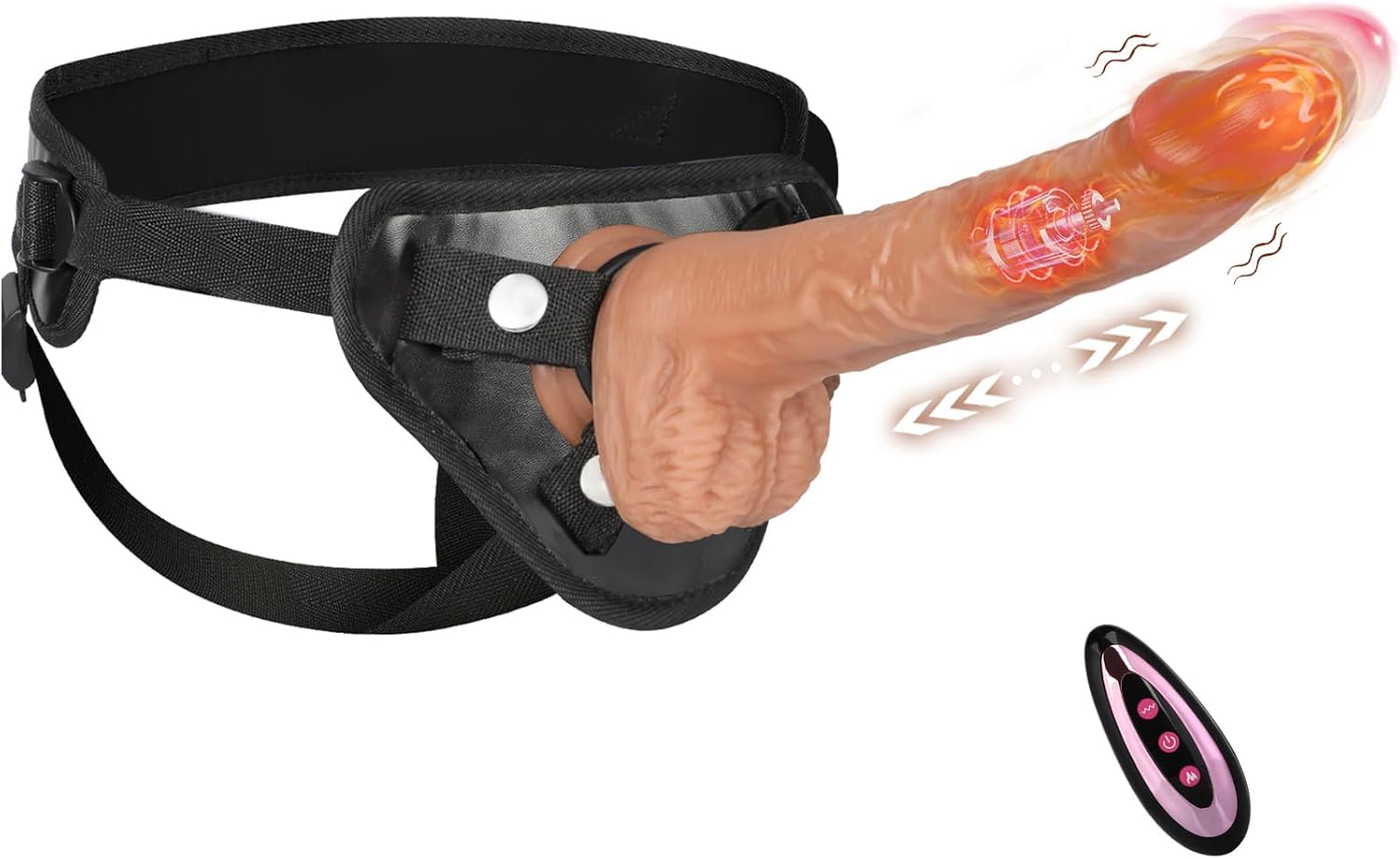 Dildo vibrator: Retractable, Wireless Remote Control, Heating Function