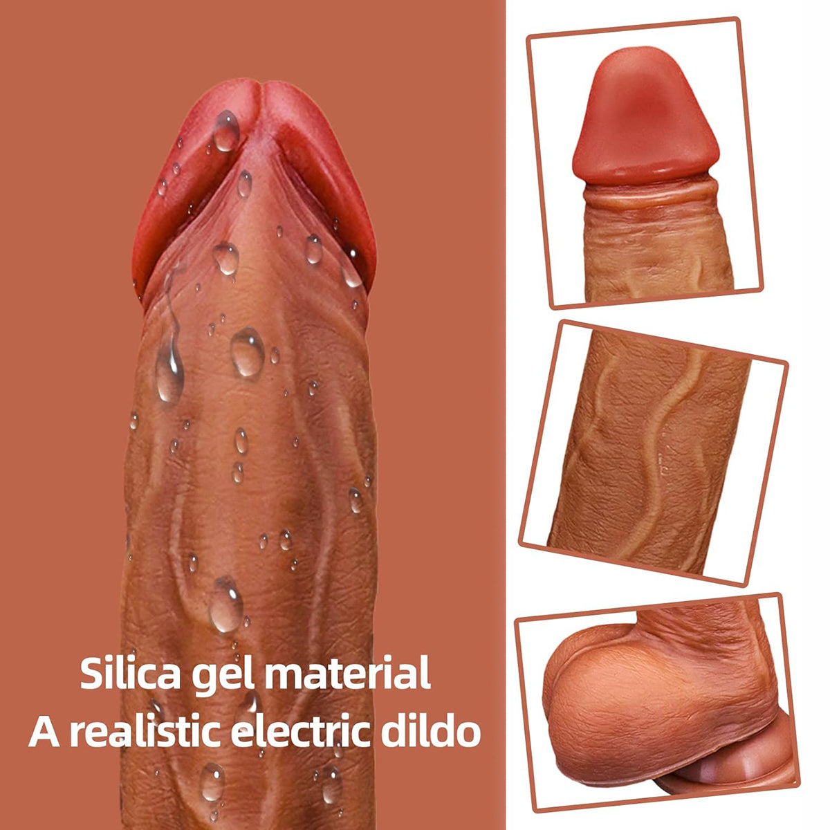 Dildo vibrator: Retractable, Wireless Remote Control, Heating Function