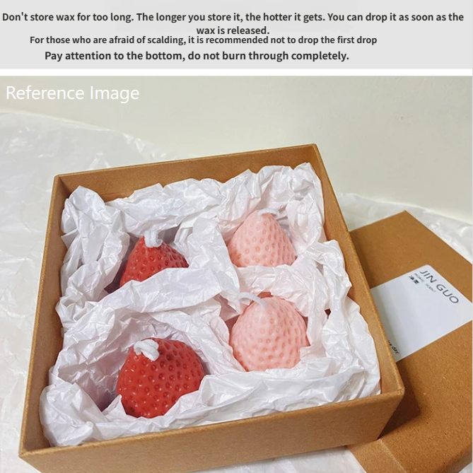 Sweet Strawberry Warm Wax Play Candles for Couples - 4 pack