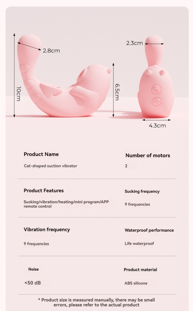 Cat-shaped suction  APP remote control vibrator-Introduction to specifications
