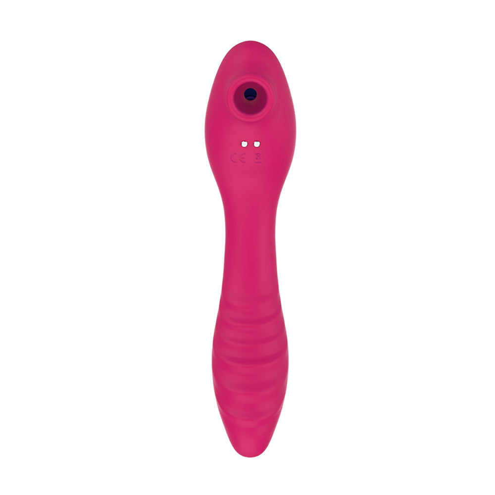 rose red-Sucking Vibrator - Dual-Motor Heated Massage Wand