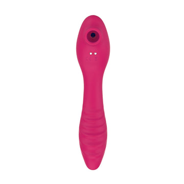 rose red-Sucking Vibrator - Dual-Motor Heated Massage Wand