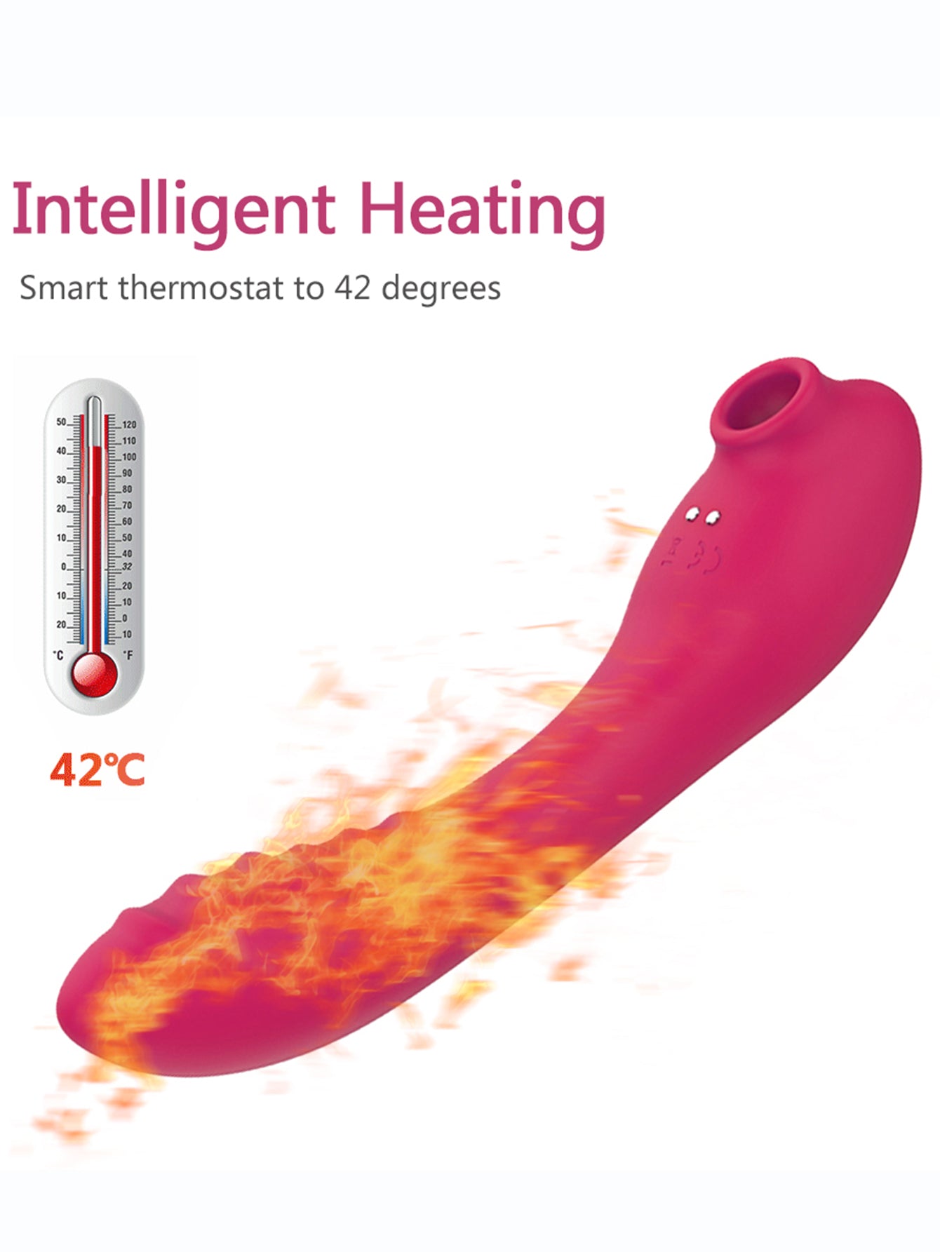 Intelligent heating-Sucking Vibrator - Dual-Motor Heated Massage Wand