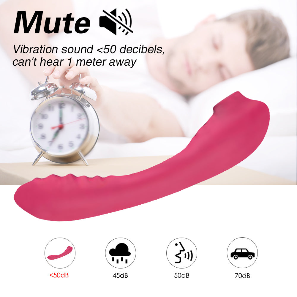 The noise level is less than 50 decibels, so even a sleeping person cannot hear it-Sucking Vibrator - Dual-Motor Heated Massage Wand
