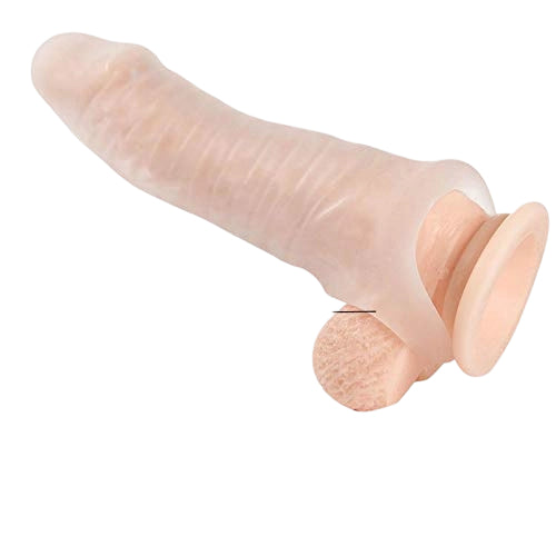 The effect of the base attachment on a dildo-Penis Sleeve Extender
