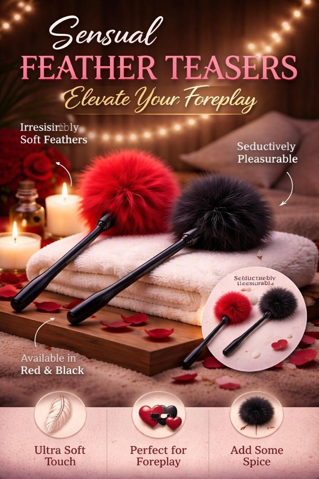 Multicolor Flirting Feather Stick – SM Training Torture Tool