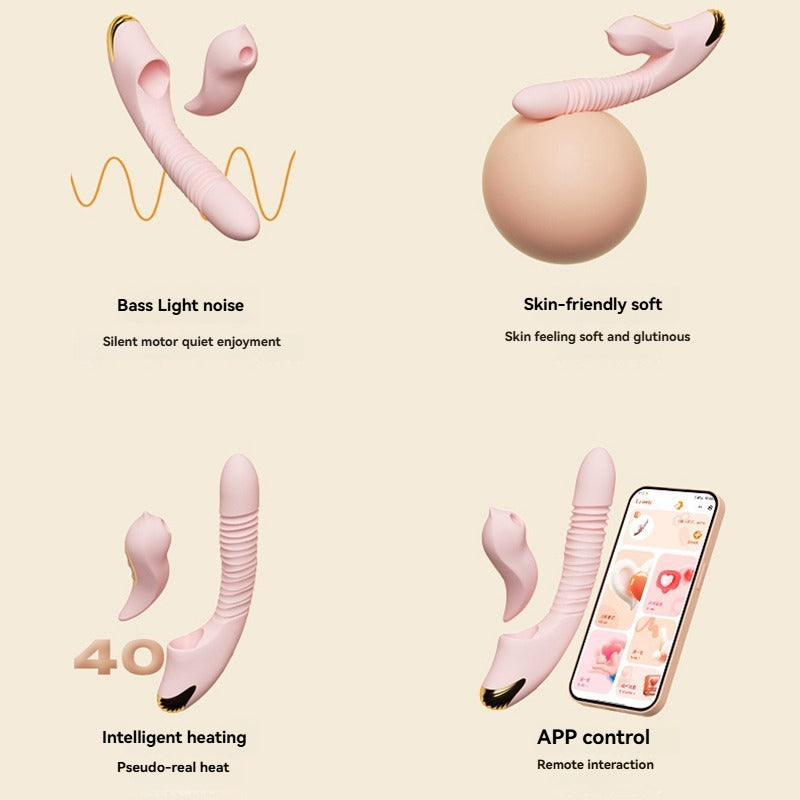 Rabbit-shaped detachable vibrator APP control, retractable beads leg straps