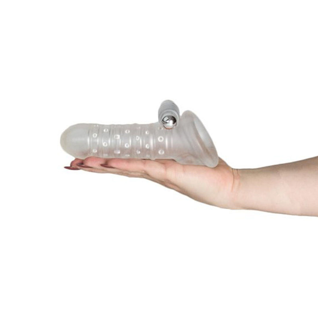 Penis Sleeve Extender(With a vibrator):Male Realistic Elastic Penis Enlargement Sleeve