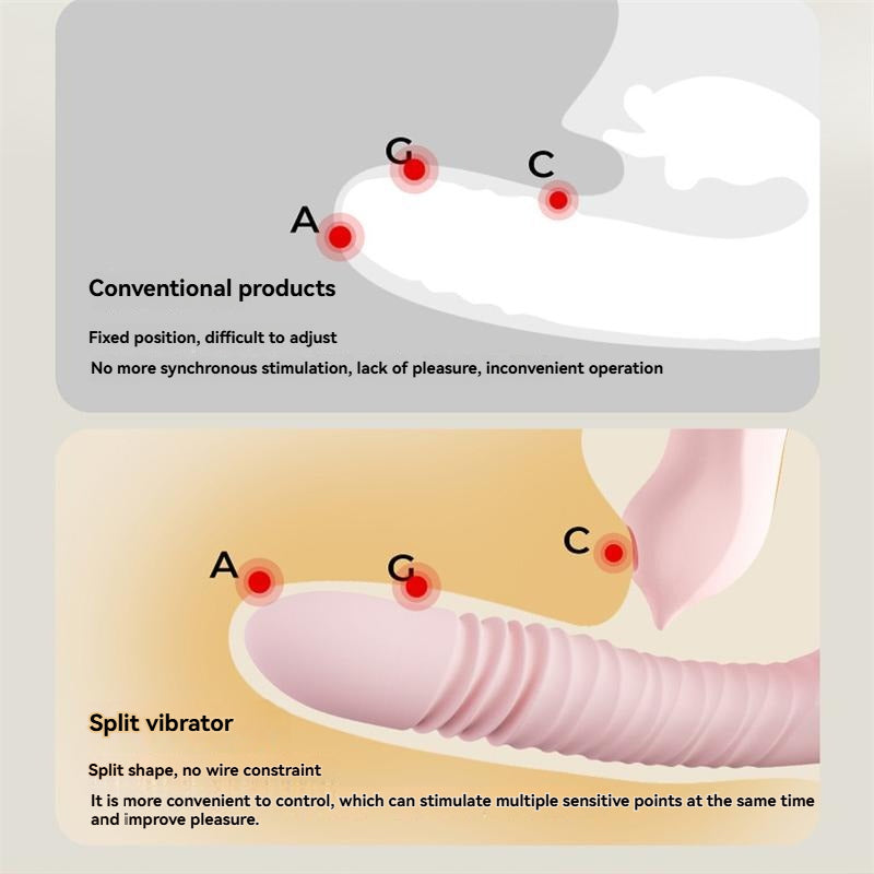 Rabbit-shaped detachable vibrator APP control, retractable beads leg straps