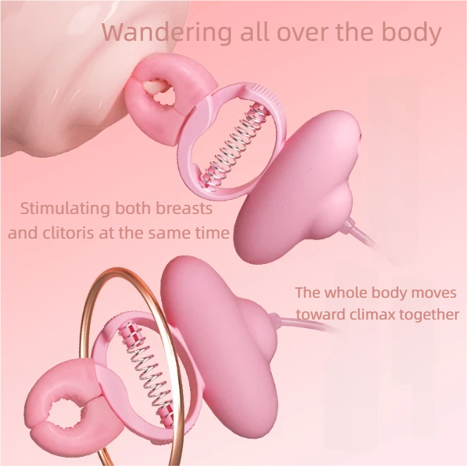 Teasing Kit - Vibrating Nipple Clamps and Remote Control Collar- liberates your hands, allowing you to explore your partner’s body, indulge in sensory play, or simply relax