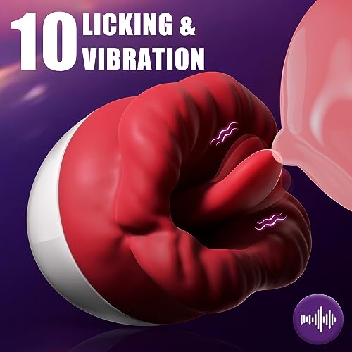  Red Lips Vibrator-10 Tongue-Licking Modes,
