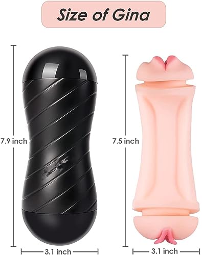 Double-Ended Pocket Pussy Stimulator-size information