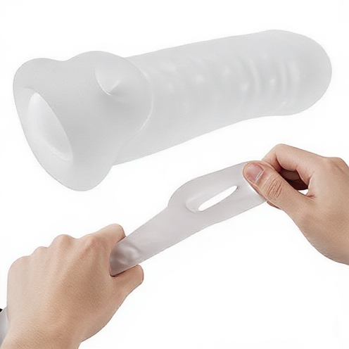 The material is elastic and won't break even if pulled vigorously-Penis Sleeve Extender