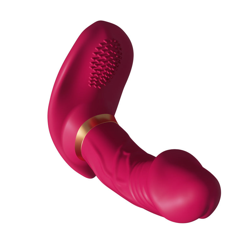 360 Rotating Wearable Dual-Head Vibrator-Rose Red