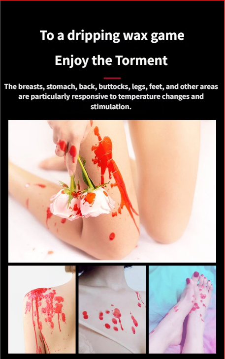 Low-Temperature Play Candle for couple BDSM used in wax play, highlighting skin response to temperature and stimulation.