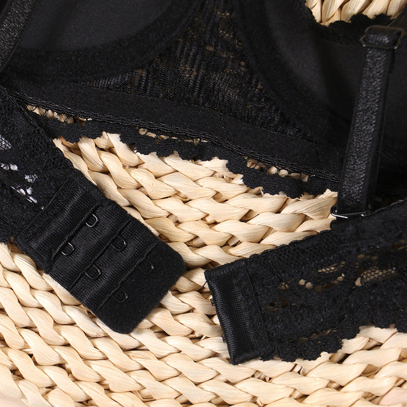 French Lace Quarter Cup Bra Sheer Embroidered Sexy Lingerie-Lingerie details