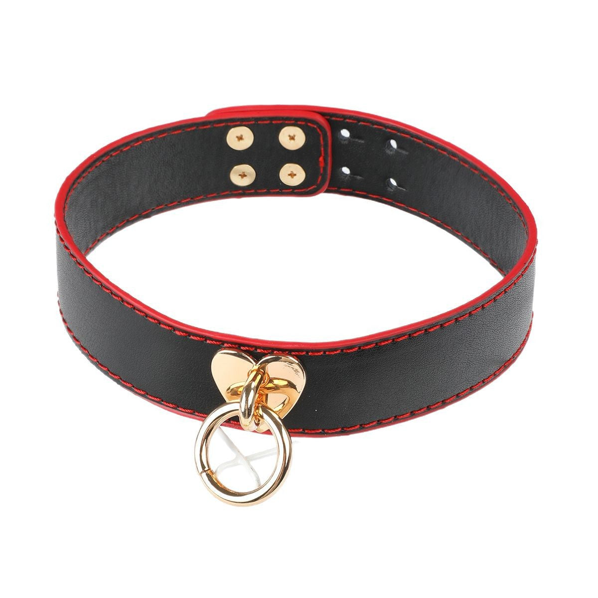 Black SM Collar with Leash-collar details dispaly