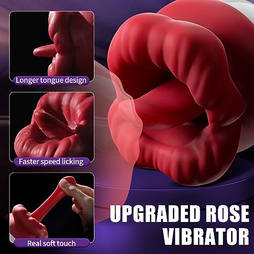  Red Lips Vibrator-Longer tongue design， Fasterspeed licking， Real soft touch