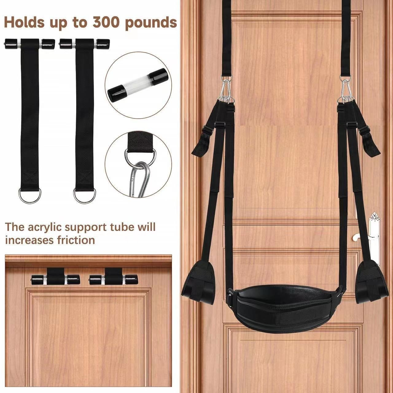 Door Sex Swing with secure anchor design, supports up to 300 pounds, ideal for bondage SM play.