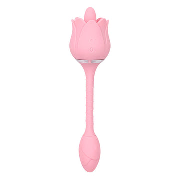 Lotus vibration G-spot jumping egg 12 frequency strong earthquake with tongue licking silicone bend tube precise stimulation suitable for individuals and couples