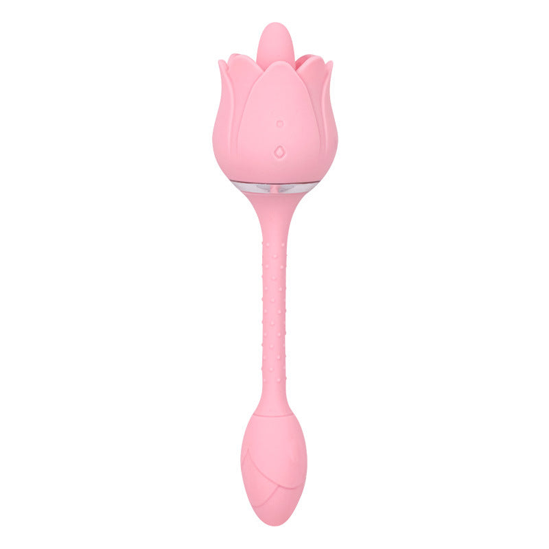 Lotus vibration G-spot jumping egg 12 frequency strong earthquake with tongue licking silicone bend tube precise stimulation suitable for individuals and couples