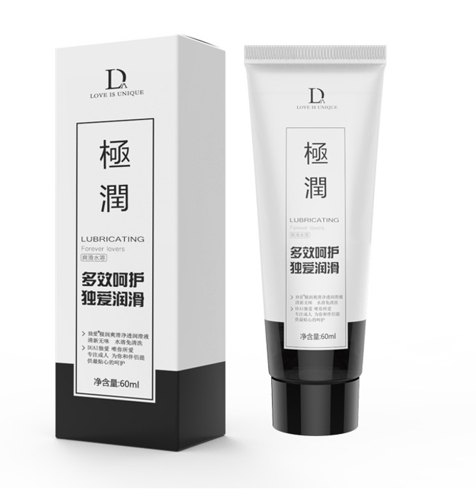 Water-Based Lubricant for Couples, Long-Lasting with Hyaluronic Acid, 60ml in packaging and tube.