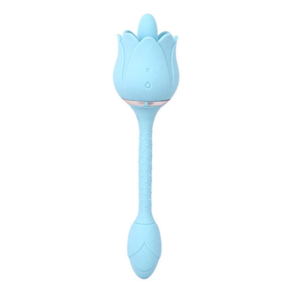 Lotus vibration G-spot jumping egg 12 frequency strong earthquake with tongue licking silicone bend tube precise stimulation suitable for individuals and couples