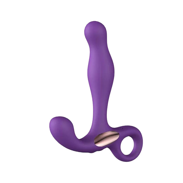 Vibrating silicone anal plug: with silver-plated edges, an entry-level sex toy.