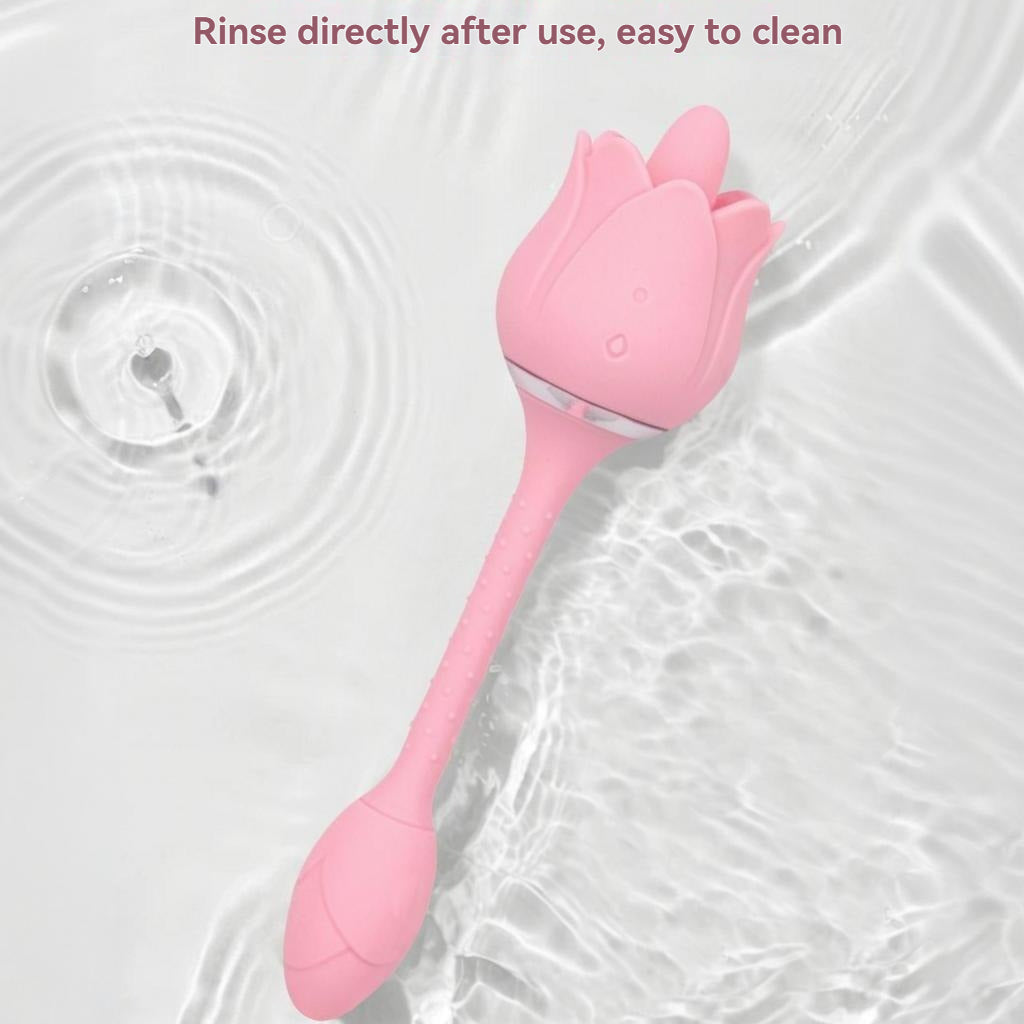 Lotus vibration G-spot jumping egg 12 frequency strong earthquake with tongue licking silicone bend tube precise stimulation suitable for individuals and couples