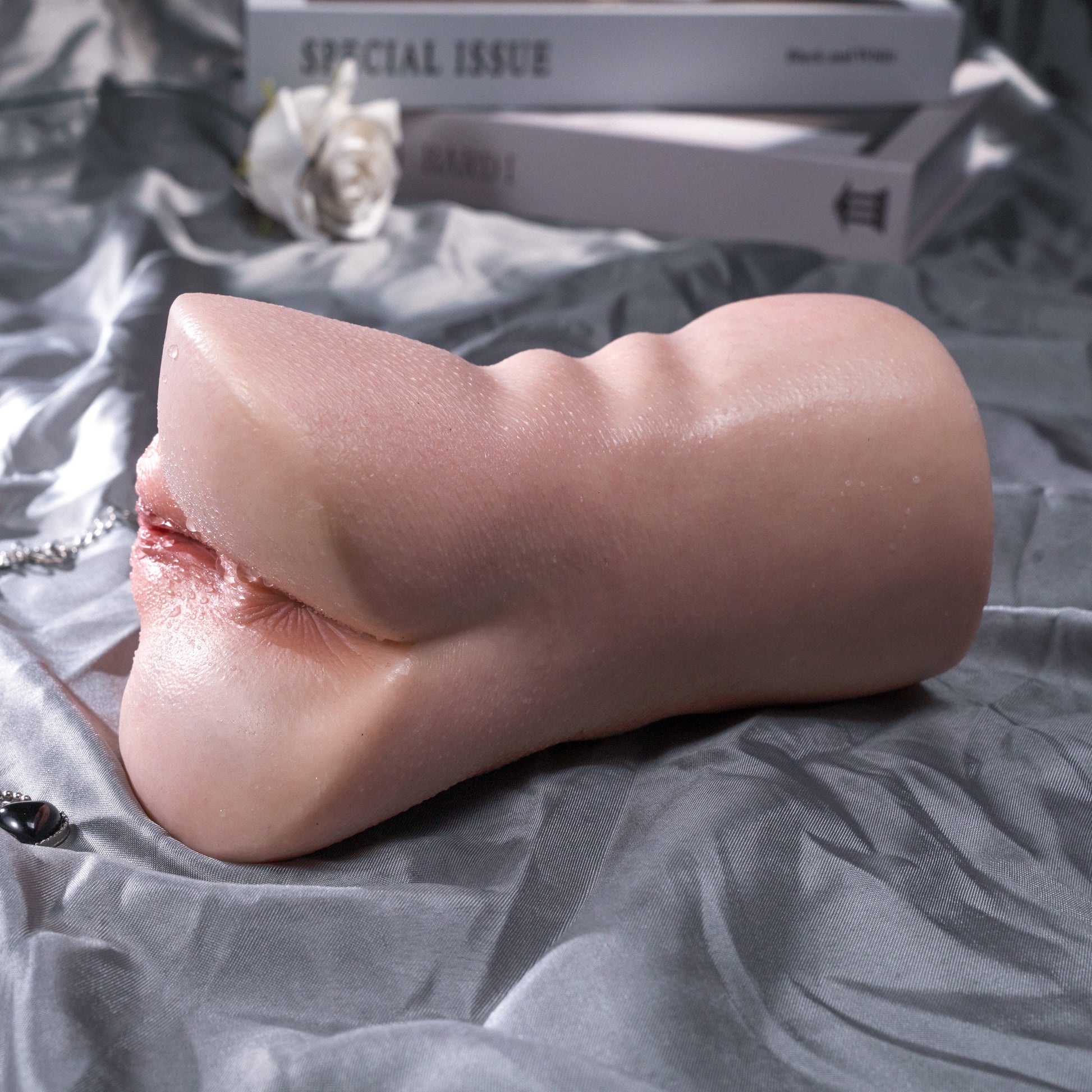 Rear view of the dildo's genital area -Realistic Pocket Pussy Masturbator