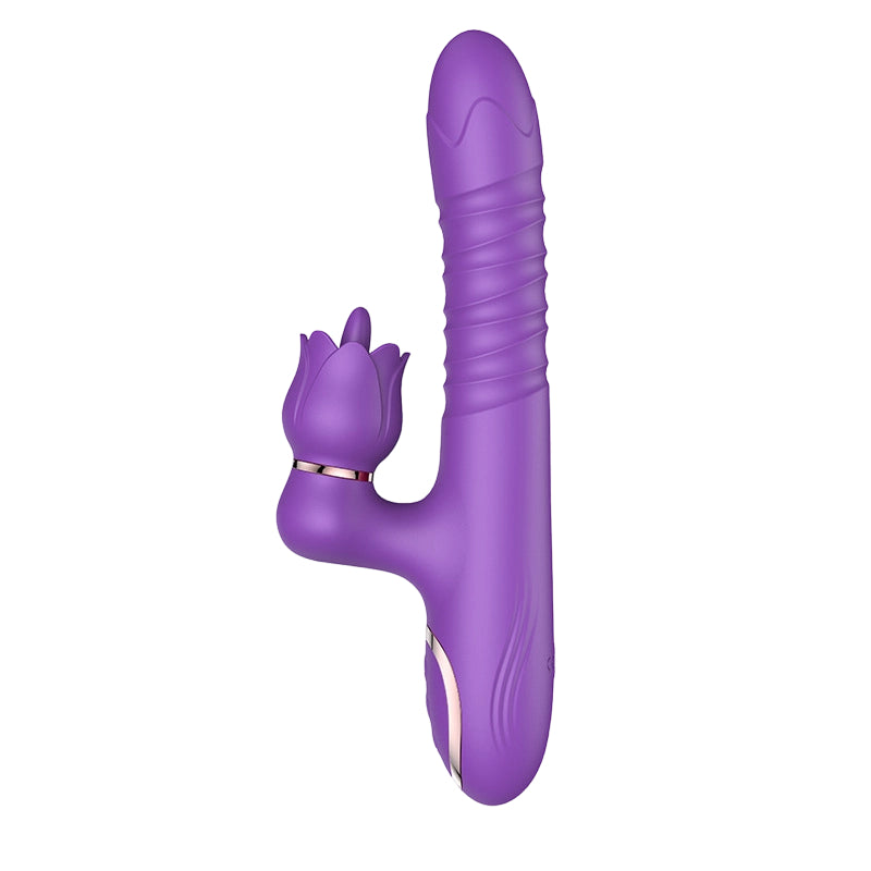 Double headed dildo: Rabbit-shaped vibrator Tongue-licking with dual heads for multi-mode stimulation.