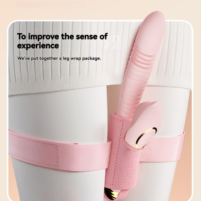 Rabbit-shaped detachable vibrator APP control, retractable beads leg straps