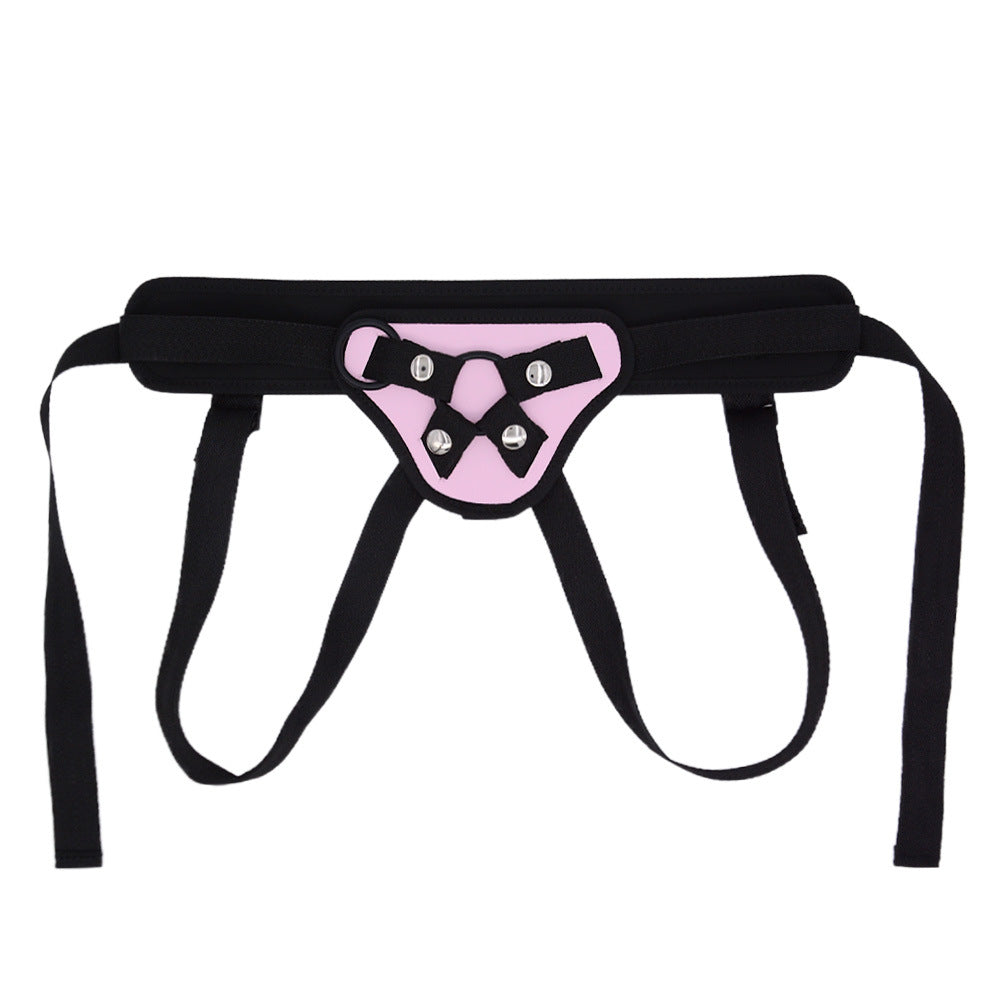 Adjustable lumbar support belt featuring synthetic leather and detachable O-rings for personalized adjustments.