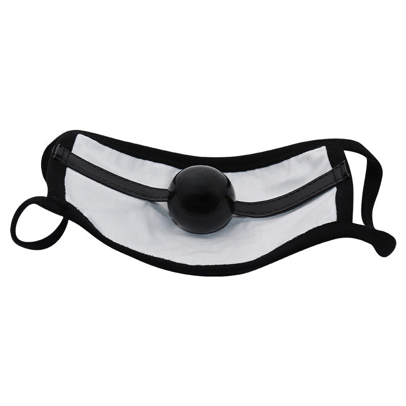 Black Dildo Gag Mask with Removable Insert for BDSM Play