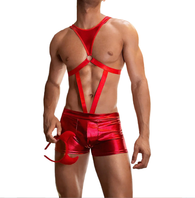 Devil Horn Headdress Pants red